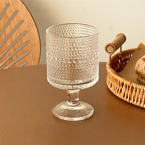 Ly thuỷ tinh hoạ tiết hạt nước (250ml)