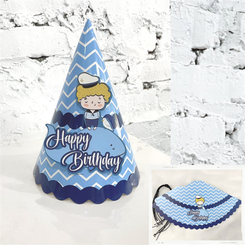 Mũ sinh nhật giấy-hpbd thiên thần xanh BÓNG (10c)