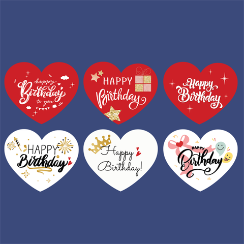 TAG giấy trái tim HPBD mix mẫu size 5cm(50 TAG)