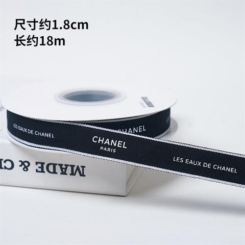 RB CHANEL paris SẦN ĐEN CHỮ TRẮNG 1,7cm