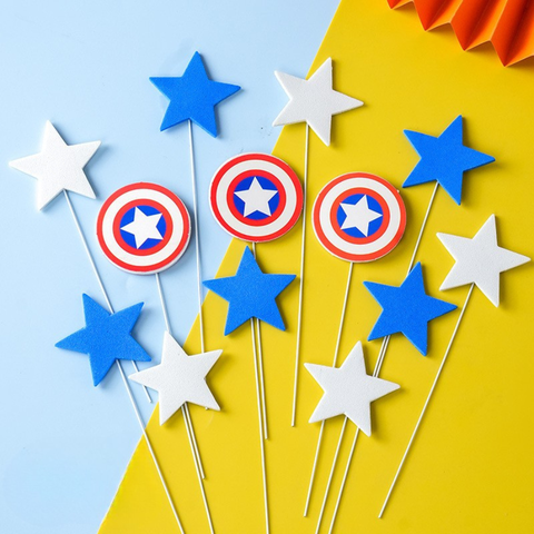 Set que cắm sắt xốp Captain sao xanh trắng