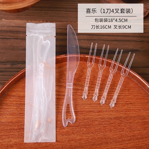COMBO 10 SET Dao, dĩa ăn bánh trung thuTRONG TÚI NHÁM cao cấp (DAO 15.7CM)