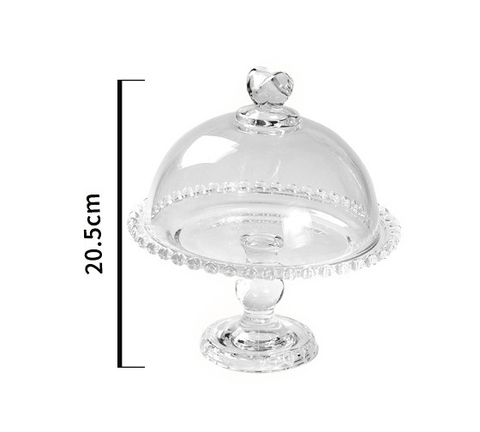 Cakestand thuỷ tinh chân bồng pha lê 20*22cm