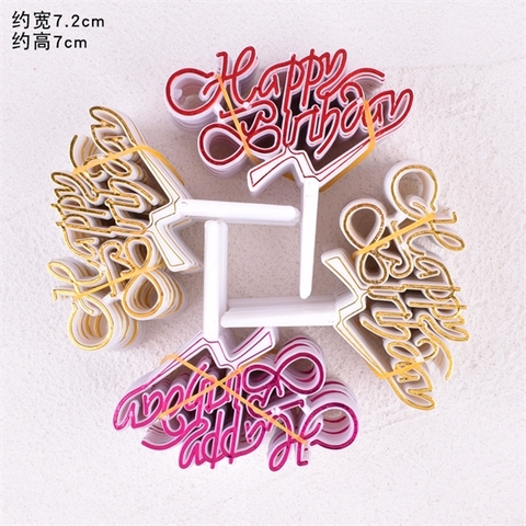 Set 100 chữ HPBD nhựa mix màu mã UỐN LƯỢN DƯỚI M1