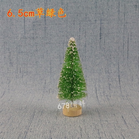 MC - Set 5 Cây thông XANH LÁ đế GỖ 6,5CM