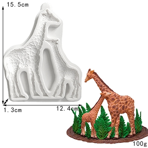 Khuôn F SLC 2 con hươu cao cổ to nhỏ