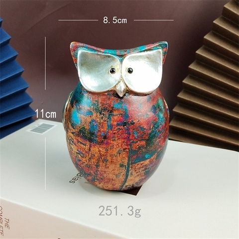 Cú Décor size nhỏ sắc màu XANH