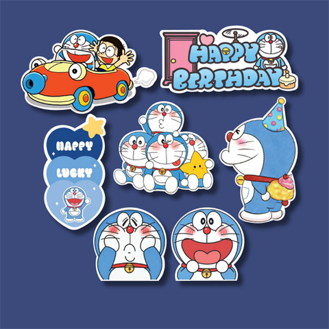 SET Que giấy HPBD DOREMON NOBITA lái oto (combo2)