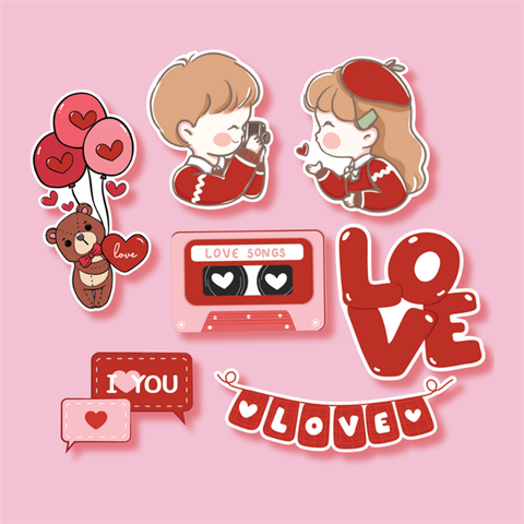 VLT set que giấy trai gái áo đỏ ĐÀI cassette (Combo 2)