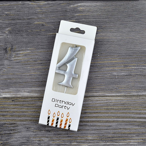 Nến số nhũ bạc 4