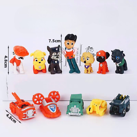 Đồ chơi set chó cứu hộ nhựa đặc + người + oto