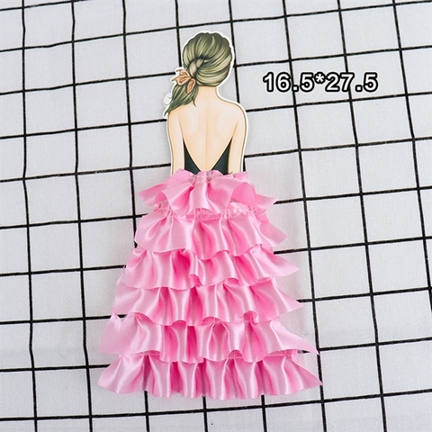 Que cắm Cô gái Váy dạ hội lụa HỒNG