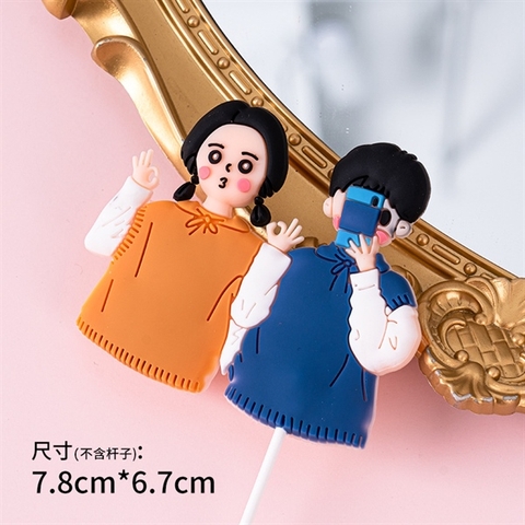 Trang trí cặp kute trai gái chụp ảnh