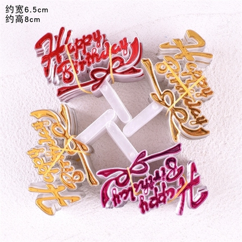 Set 100 chữ HPBD nhựa mix màu mã CHỮ THƯỜNG + NƠ M4