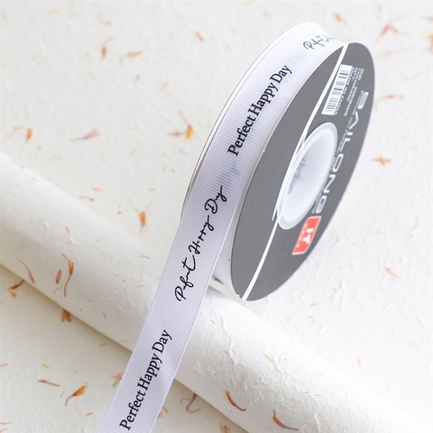 Rb vải sần PERFECT HAPPY DAY màu TRẮNG khổ 2cm *36m