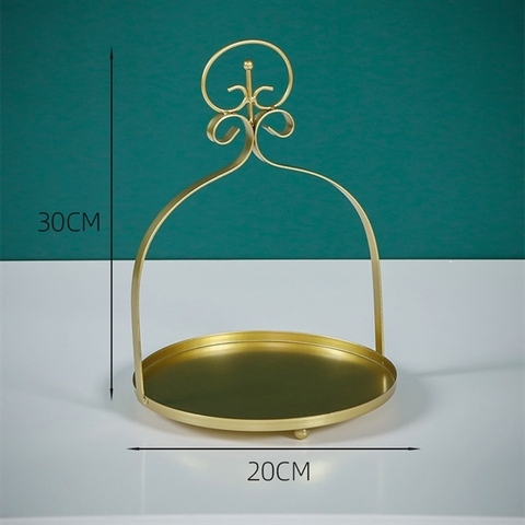 LẺ (BT 6108): Cakestand đĩa tròn quai xách