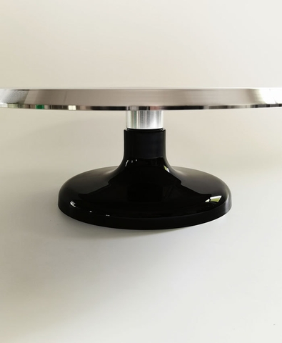 Bàn xoay inox chân nhựa màu đen size 30cm