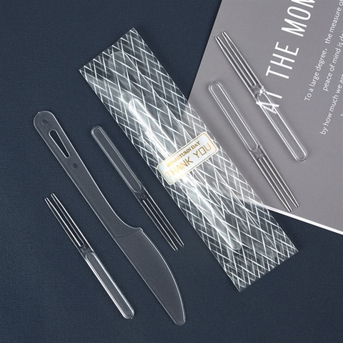 COMBO 10 SET Dao, dĩa ăn bánh trung thu TRONG túi trong (DAO 15.5CM)