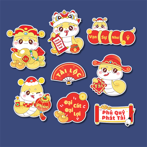 Set que giấy-TẾT rắn PHÚ QUÝ PHÁT TÀI (combo 2)