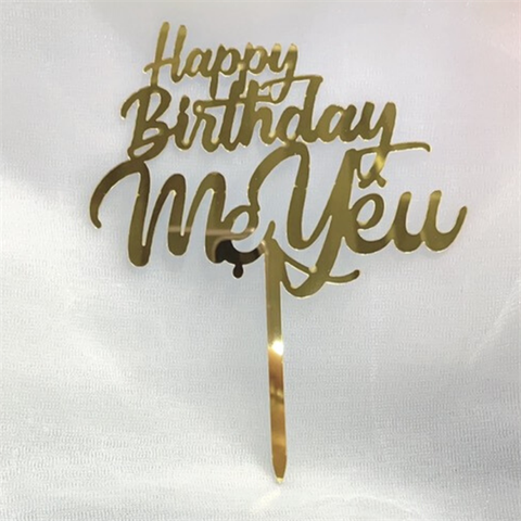 Topper mica HPBD mẹ yêu VÀNG