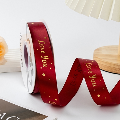 Rb love you sao lụa 2,5cm*29m màu đỏ đô