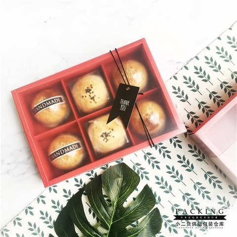 Hộp 6 bánh kính mờ đỏ 80g (22*15*5cm)