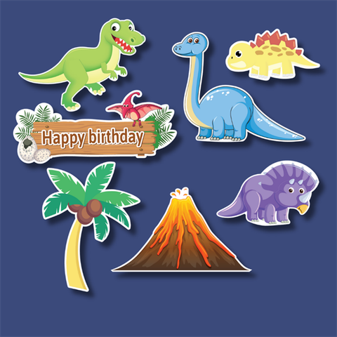 Set que giấy khủng long núi lửa cây dừa(combo 2)