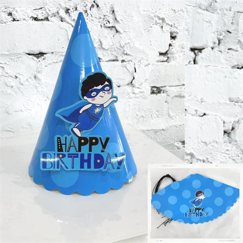 Mũ sinh nhật giấy-HPBD super BOY (10c)