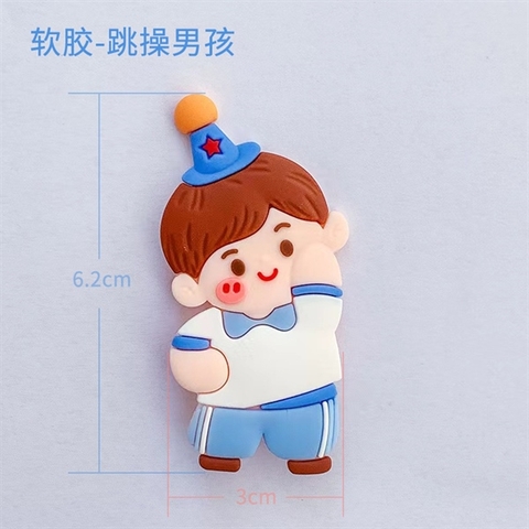 Kute nhựa dẻo bé trai đội MŨ PHÉP THUẬT XANH