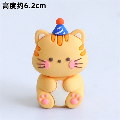 Kute Siêu cấp MÈO đội mũ sinh nhật XANH