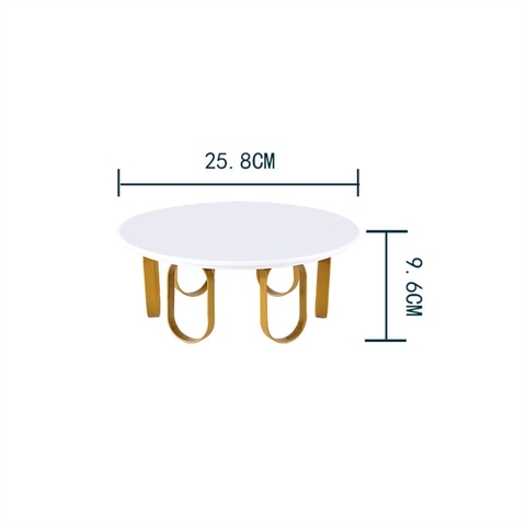 Khay sứ khung đế hợp kim bo tròn TRÒN size nhỏ