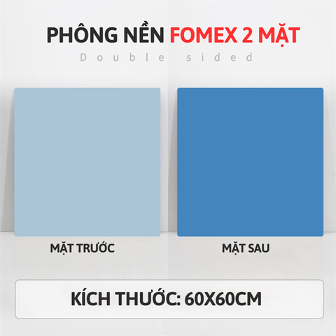 Tấm phông nền fomex hai mặt 60*60cm - XANH DƯƠNG + COBAN