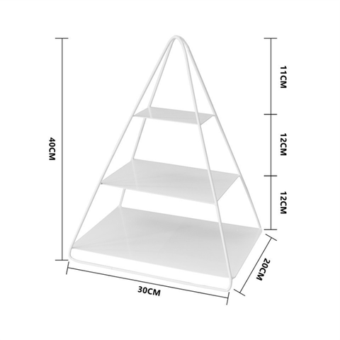 Cakestand kim tự tháp 3 tầng 40*20*30cm - TRẮNG