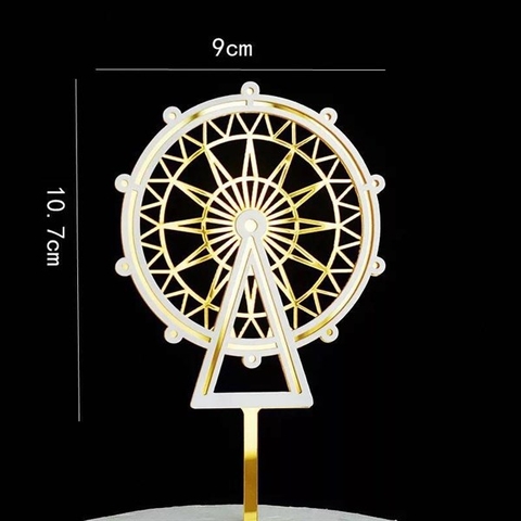 Topper mica vòng quay mặt trời vàng