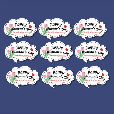 Set que giấy PN- TAG MÂY Happy WMD trắng (set 50)_