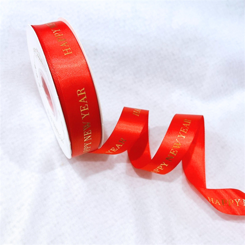 RB lụa HPNY ĐỎ TƯƠI CHỮ NHŨ VÀNG 2,5cm*50m