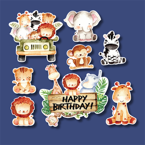 Set que giấy-Sở thú muôn loài+Xe thú