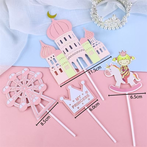 Set que cắm lâu đài+công chúa hồng
