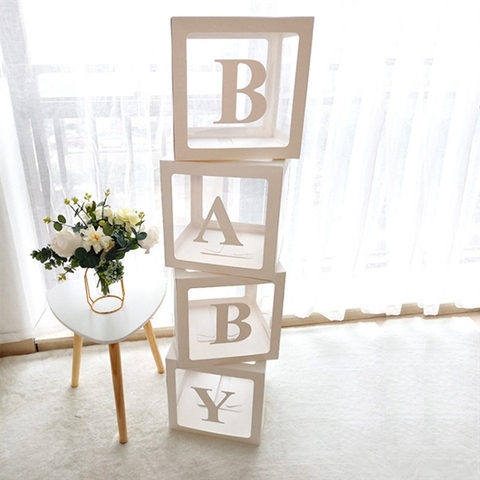 Hộp chữ trong decor tiệc - BABY trắng