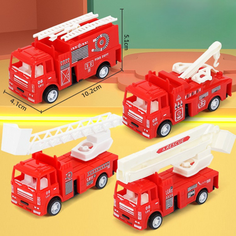 Đồ chơi trang trí xe cứu hoả đỏ LOẠI TO(set 4 xe)