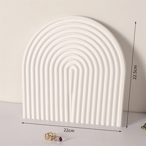Khay cầu vồng thạch cao trung dáng vuông trắng sứ 22,5*22cm