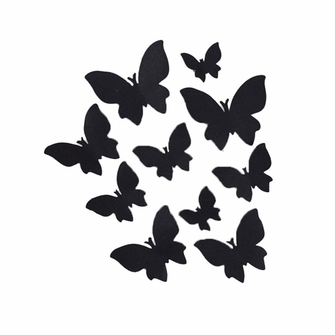 Set que cắm 10 BƯỚM GIẤY ĐEN to nhỏ