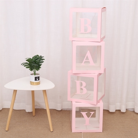 Hộp chữ trong decor tiệc - BABY hồng