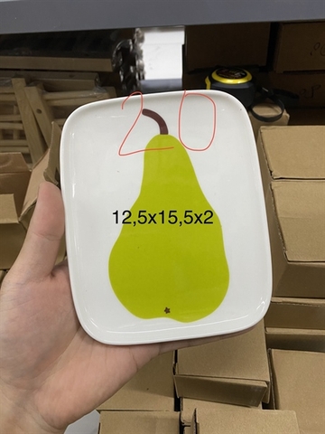 A175c đĩa chữ nhật hình trái lê 15.5*12.5*2cm