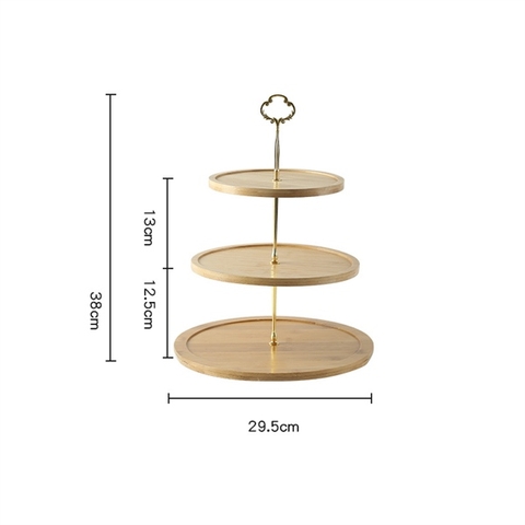 Cakestand gỗ tròn 3 tầng (19,5-24,5-29,5cm)