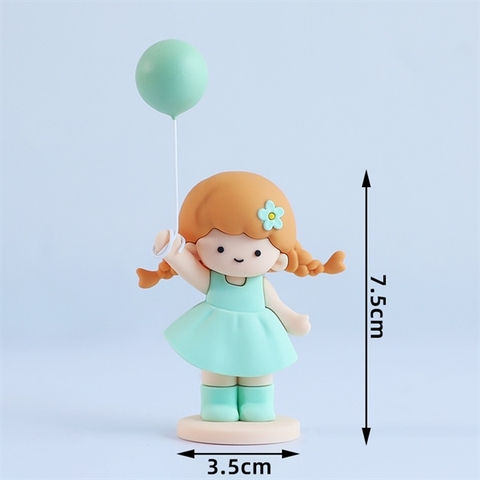 Kute siêu cấp bé gái váy XANH MINT cầm bóng bay