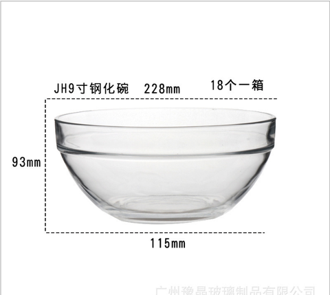 Bát thủy tinh trong suốt tròn 23cm