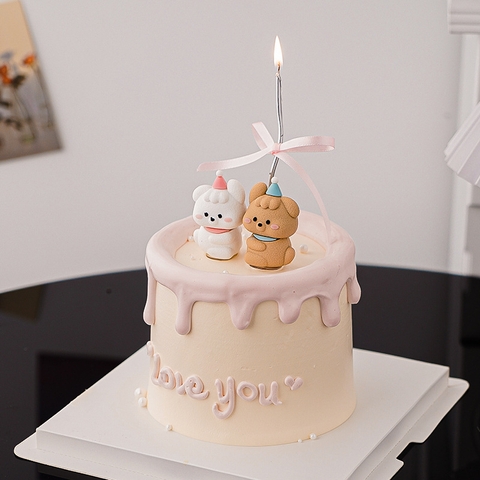 Kute cặp Cún nâu trắng đội mũ