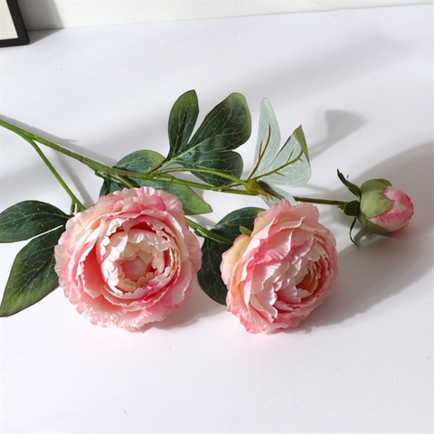 Cành hoa mẫu đơn 70cm HỒNG TƯƠI
