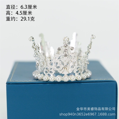 Vương miện BẠC THÉP tròn dk 6.3*4.5cm